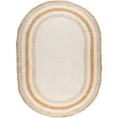 Little Olly Waschbarer Kinderteppich Oval | Milo Beige | 80x120cm | Beige | Baumwolle | Oval