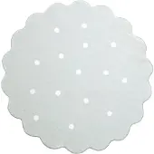 Little Olly Teppich Kinderzimmer Rund | Cloudy Dots Minze | Ø 160cm | Grün | 3D | Mesh | Wellig