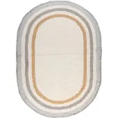 Little Olly Waschbarer Kinderteppich Oval | Milo Grau | 120x180cm | Grau | Baumwolle | Oval