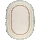 Little Olly Waschbarer Kinderteppich Oval | Milo Grün | 80x120cm | Grün | Baumwolle | Oval