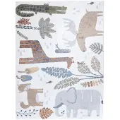 Little Olly Waschbarer Kinderteppich | Mace Animals Creme | 120x170cm | Creme | Rechteckig | Kinder Teppich