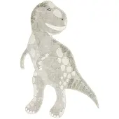Little Olly Waschbarer Kinderteppich | Wild Dino | 90x150cm | Grau | Freiform