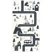 Little Olly Spielteppich Auto | Dex Trail Schwarz | 80x150cm | Schwarz | Baumwolle | Rechteckig