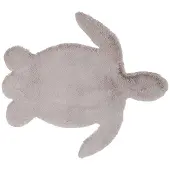 Little Olly Kinderteppich | Huggy Schildkröte Grau | 80x90cm | Grau | Suede | Freiform