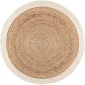 NATURL. Jute Teppich Rund | Fair Natur Weiß | Ø 100cm | Weiß | Rund