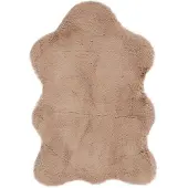 Little Olly Kinderteppich | Huggy Schaf Taupe | 55x80cm | Taupe | Suede | Freiform