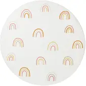Little Olly Waschbarer Kinderteppich Rund | Evi Rainbow Bunt | Ø 80cm | Mehrfarbig | 3D | Mesh | Rund