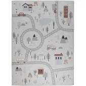 Little Olly Auto Spielteppich | Rocky Ride Weiß | 140x200cm | Weiß | Polyester | Rechteckig