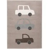 Little Olly Teppich Kinderzimmer | Bowie Auto Taupe | 140x200cm | Taupe | Jute | Rechteckig