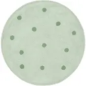 Little Olly Teppich Kinderzimmer Rund | Lou Dots Grün | Ø 140cm | Grün | Rund