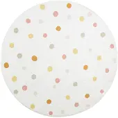 Little Olly Waschbarer Kinderteppich Rund | Evi Confetti Bunt | Ø 100cm | Mehrfarbig | 3D | Mesh | Rund