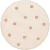 Little Olly Teppich Kinderzimmer Rund | Lou Dots Taupe | Ø 120cm | Taupe | Rund | Kinder Teppich