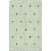 Little Olly Teppich Kinderzimmer | Lou Dots Grün | 80x150cm | Grün | Rechteckig