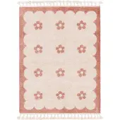 Little Olly Waschbarer Kinderteppich | Moos Flower Rosa | 120x170cm | Pink | Polypropylen | Rechteckig