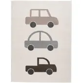 Little Olly Teppich Kinderzimmer | Bowie Auto Creme | 120x170cm | Creme | Jute | Rechteckig