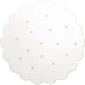 Little Olly Teppich Kinderzimmer Rund | Cloudy Dots Weiß | Ø 140cm | Weiß | 3D | Mesh | Wellig