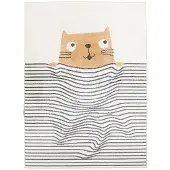 Little Olly Waschbarer Kinderteppich | Ravi Cat Bunt | 120x170cm | Mehrfarbig | Rechteckig