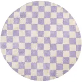 FRAAI Rund Retro Teppich | Gambit Lila Weiß | Ø 200cm | Lila | Rund