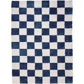 FRAAI Teppich Kariert | Blox Blau Weiß | 80x150cm | Blau | Rechteckig | Teppich
