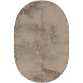 NATURL. Flauschiger Teppich Oval | Cozy Taupe | 80x120cm | Taupe | Oval | Teppich