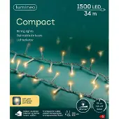 Lumineo Lichterkette COMPACT 1500 LED 34 m Soft Gold, transp. Kabel