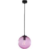 Licht-Erlebnisse Hängelampe Kugel Schirm Rosa Ø 21 cm E27 Glas dekorative Pendelleuchte Küche Esszimmer