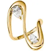 Thomas Sabo Fingerring "Fluid Elegance Ring doppelt geschwungen gelbgoldfarben" Gr. 58, gold (gelbgoldfarben, kristallweiß), Fingerringe, Damen, 58, Metall, Fingerring, mit Zirkonia (synth.)