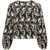 Object Gemusterte Bluse Schwarz 42