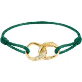 Thomas Sabo A2236-M03-6-L24V Damen Textil-Armband Together Vergoldet Grün
