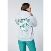 Chiemsee Hoodie , Damen, Gr. L (42/44), grau (high, rise), 74% Baumwolle, 21% Polyester, 5% Viskose, comfort fit, ohne Ausschnitt, Rippbündchen, Sweatshirts Hoodie, - in angesagtem Comfort Fit