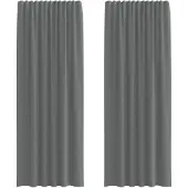 vidaXL Voile Vorhänge mit Schlaufen 2 Stk. Dunkelgrau 140x260 cm