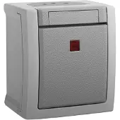 HHG Viko Kontroll-/Ausschalter FR-AP IP54 90591028-DE beleuchtet rote Kalotte