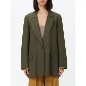 Twinset für Damen. 261TF2020 Grüner Leinenblazer (40), Lässig, Langarm