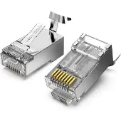 Vention IDER0-10, RJ-45, Silber, Transparent, Gerade, Polycarbonat (PC), Cat7, Gold