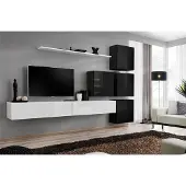 AEA Modern Wohnwand Wand Regal Wandschrank Weiß Luxus Einrichtung Designer Komplett