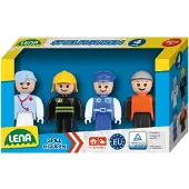 Lena Spielfiguren-Set blau, Spielfiguren: Doktor, Feuerwehrmann, Polizist, Bauarbeiter,, Kompatibel für die Fahrzeuglinien TRUXX und TRUXX²,, Indoor & Outdoor geeignet,, ab 12 Monaten