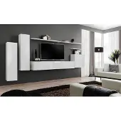 AEA Wohnwand Wohnzimmer Set 7tlg Sideboard Wandregal Weiß TV-Ständer Wandschrank