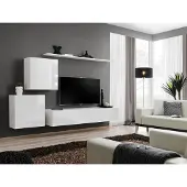 AEA Luxus Weiß Wohnwand Design Sideboard Einrichtung Wandschrank TV Ständer Regale