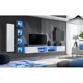 AEA Wohnwand Weiß Designer Wandschrank Möbel Wohnzimmermöbel Einrichtung Komplett