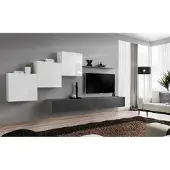 AEA Designer Wohnwand Grau TV Ständer Moderne Sideboard Wandregal TV Ständer