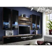 AEA Luxus Wohnwand tv Ständer Holz Designer Möbel Schwarz Möbel Wohnzimmer