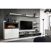 AEA Wohnwand TV-Ständer Kommode mit eingebautem Kamin Designer Möbel Moderne