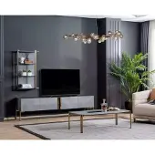AEA Designer Set 2 tlg. Wohnwand Lowboard Wandschrank Luxus Möbel Wohnwände
