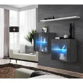 AEA Luxus Möbel Wohnzimmer Komplett Wohnwand Holz Einrichtung Wandschrank Wand Regal
