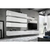 AEA Designer Wohnzimmer Set Wand Regale Wohnwand Regal TV-Ständer Set 7tlg.