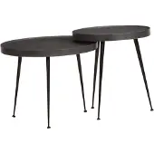vidaXL Couchtisch 2 Stk. Schwarz Holzwerkstoff