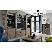 AEA Wohnwand Schranksystem Wohnzimmer Schrank Landhaus Kommode TV Wand System Möbel