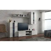 AEA Set Modern Wohnwand Vitrinen Regal Schrank Wohnzimmer Modern Stil Wohnwände 4tlg