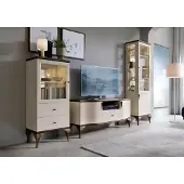 AEA s Wohnzimmermöbel Set 2x Vitrinen + TV-Lowboard Stilvoller Komplett
