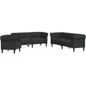 vidaXL 3-tlg. Sofagarnitur Schwarz Stoff